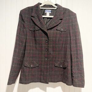 Pendleton Wool Plaid 4 Button Blazer Size 14